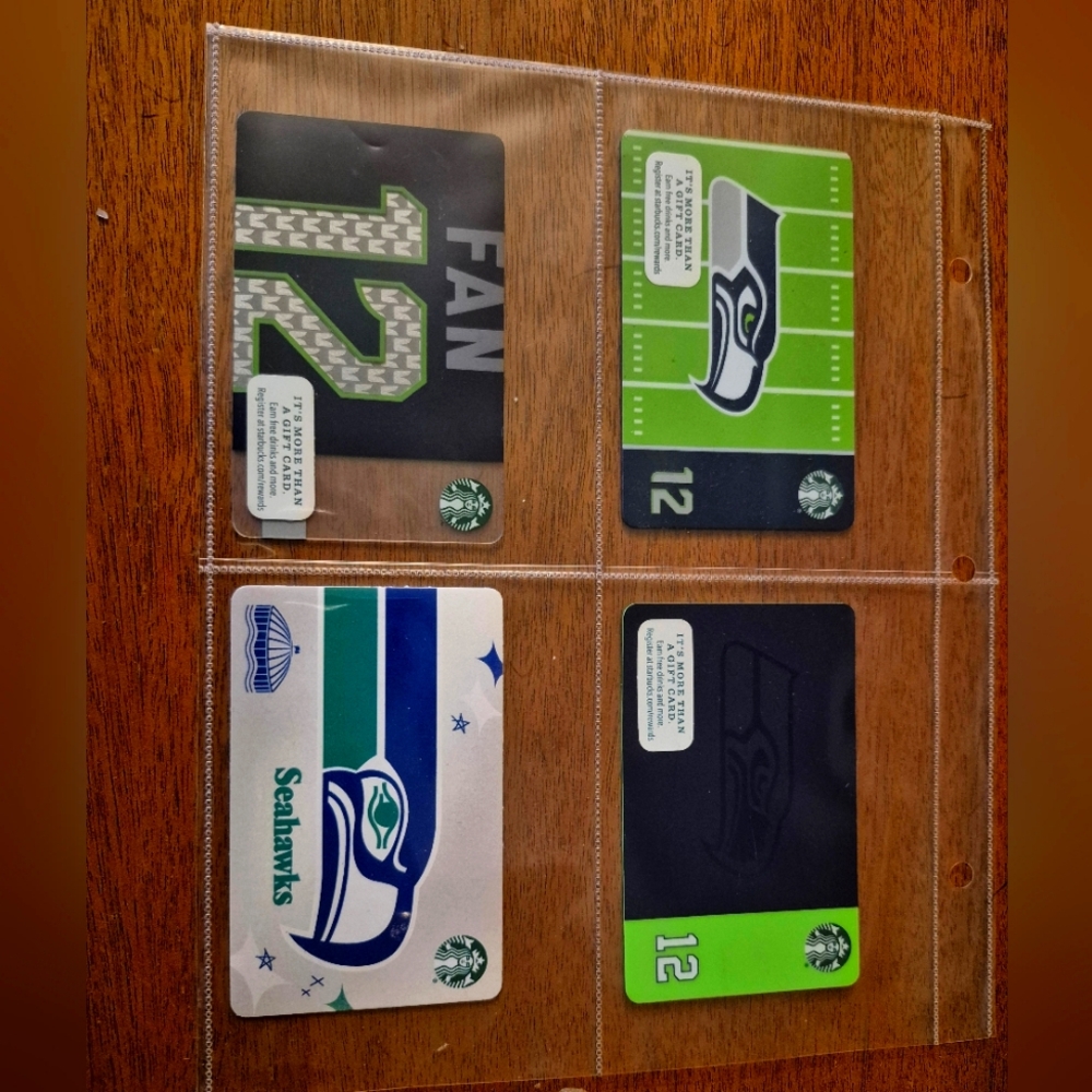 SEAHAWKS Starbucks cards